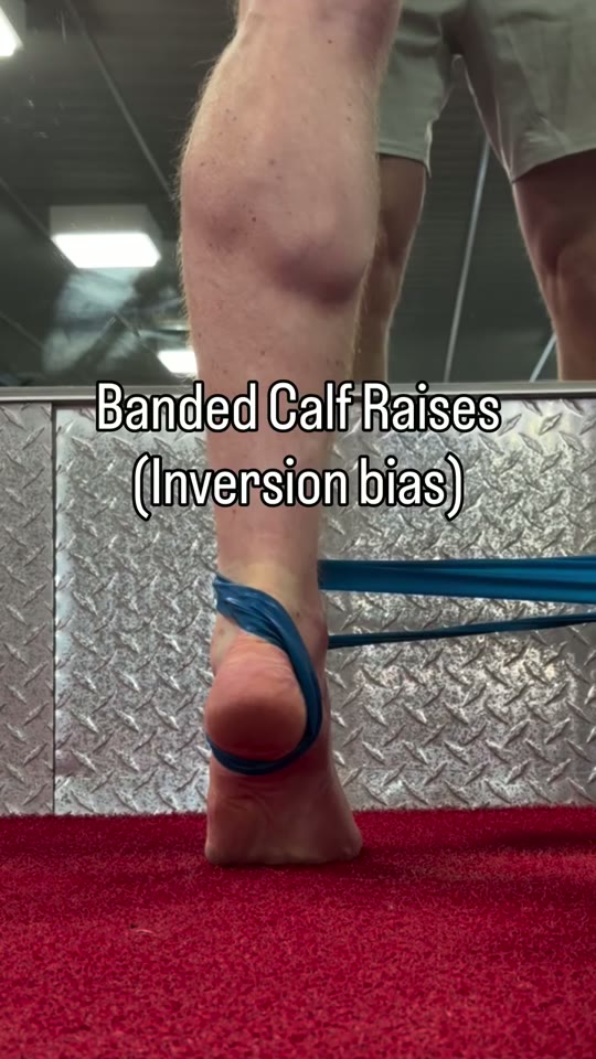 Banded calf raise: screenshot from the supplied demonstration at 0:10